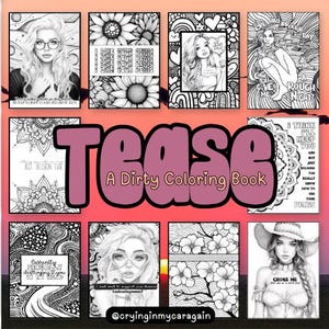 Dirty Coloring Book to Tease your man. 21 printable coloring pages to calm Anxious Attachment. NSFW Sex coloring book for ADHD