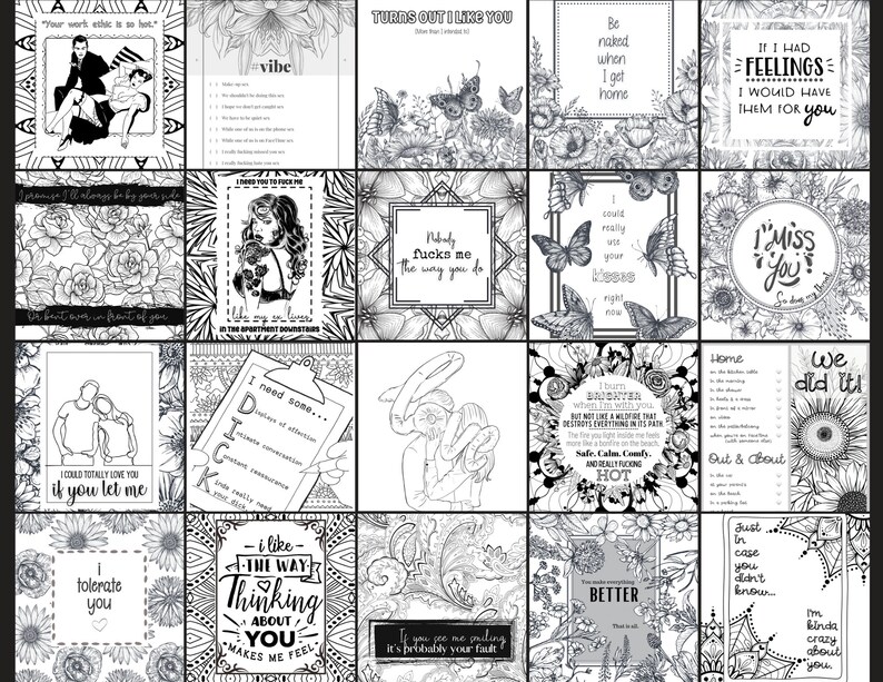 Dirty Coloring Book. 33 Printable Pages. Helps Feel Connected, Relieves ...