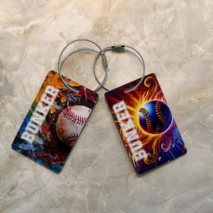 Personalized Baseball Bag Tag | Custom Sports Luggage ID Tag | Baseball Gear Accessory | Gift for Players & Coaches