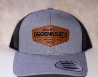 Blue Collar Degenerate Leather Patch Hat