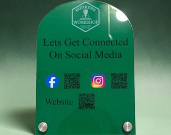 Custom QR Code Social Media Sign for Business