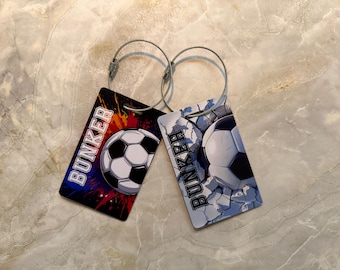 Custom Soccer Bag Tag – UV Printed PVC Luggage Tag for Players & Teams