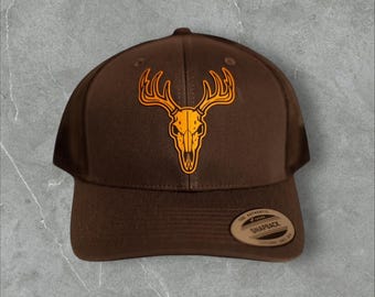 Deer Skull Leather Patch Hat