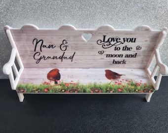 Acrylic memorial/grave bench decoration