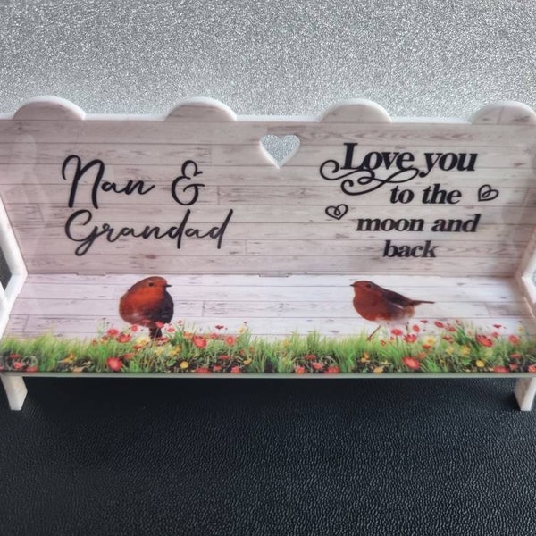 Acrylic memorial/grave bench decoration