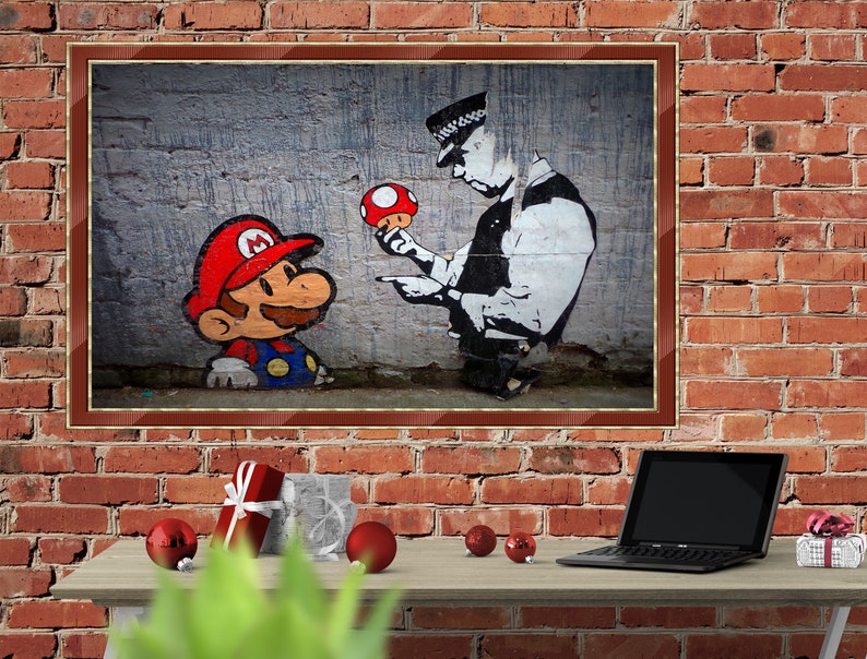 Banksy Super Mario poster Artist street art Best street art Etsy