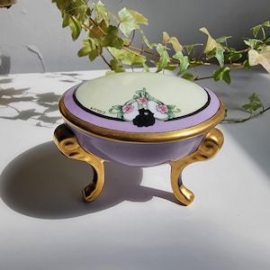 Antique Art Nouveau Porcelain tripod vanity box
