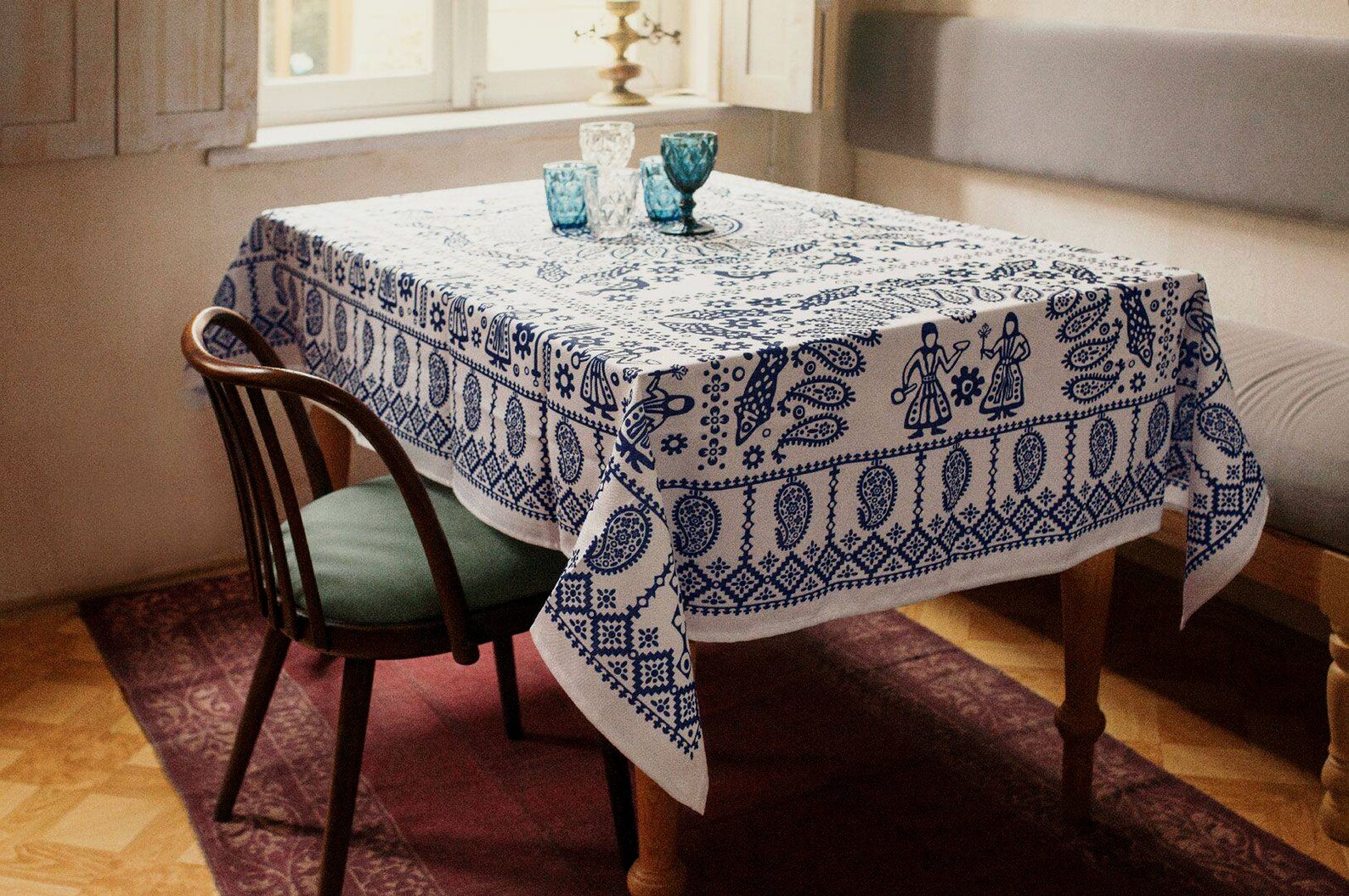 Festive Tablecloth Traditional Ornament Creative Etsy