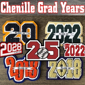 Graduation Years Custom Chenille for Letterman Jacket-Made in USA