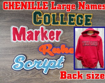 Chenille Name Letterman Jacket Custom Patch-Made in USA