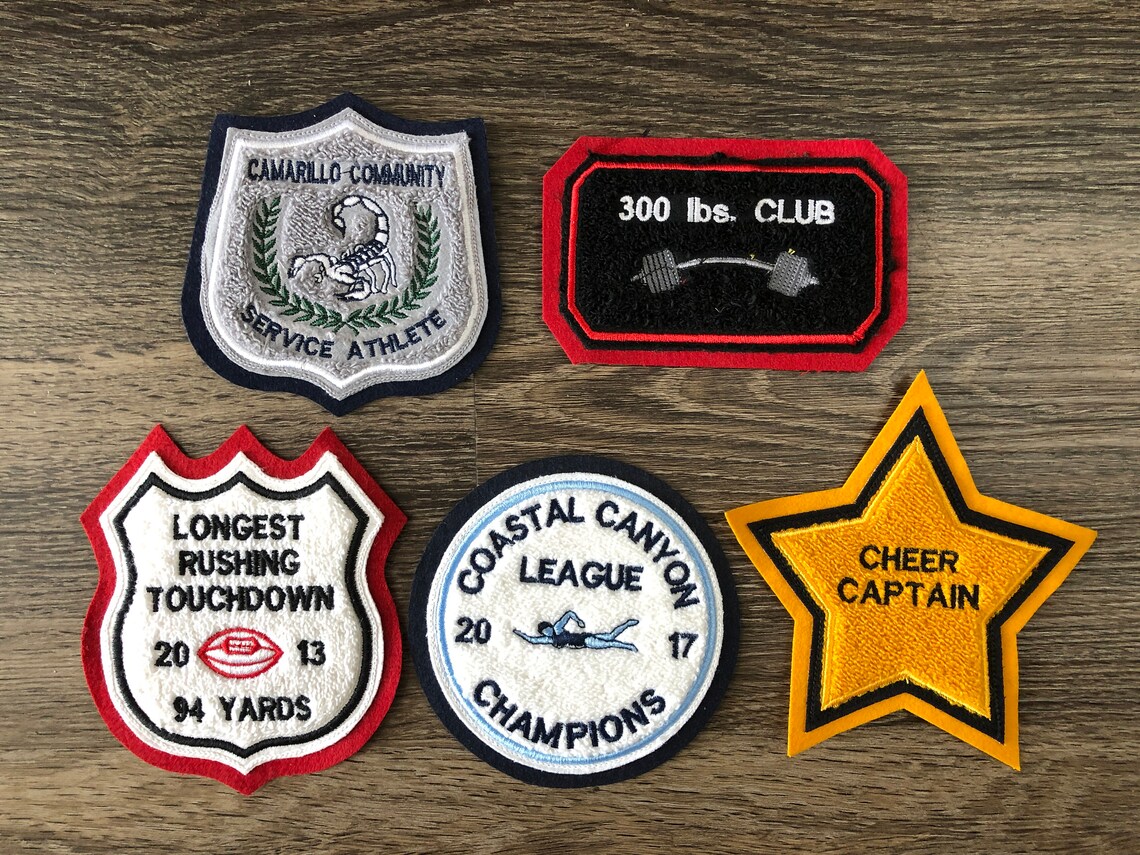 Chenille Letterman Jacket Custom Patch made in USA Etsy