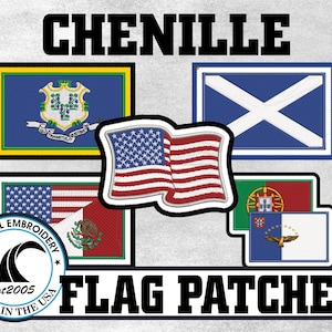 Chenille Flag Custom Letterman Jacket Patch - Made in USA