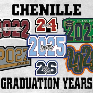 Chenille Graduation Year Custom Letterman Jacket Patch - Made in USA