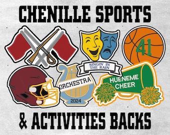 Chenille Large Sport & Activity Backs Custom Letterman Jacket Patch - Made in USA