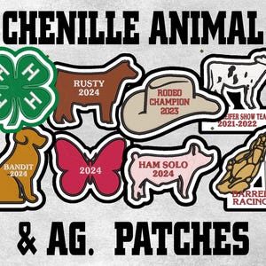 Chenille Animal & Agriculture Custom Letterman Jacket Patch - Made in USA
