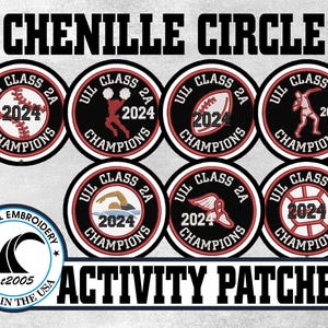 Chenille Circle Sport Custom Letterman Jacket Patch - Made in USA