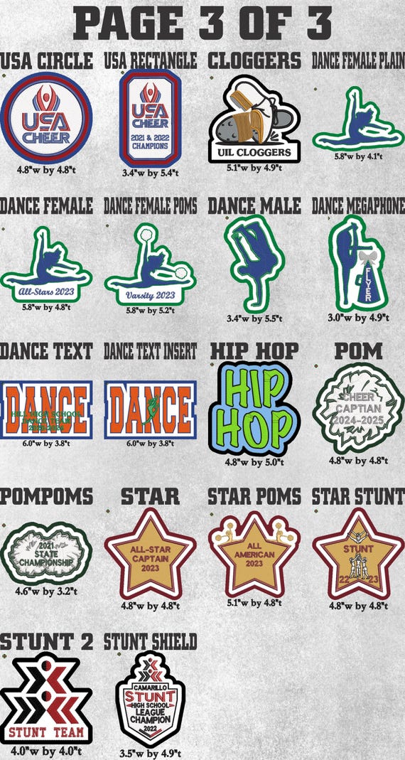 dance patches for letterman jacket