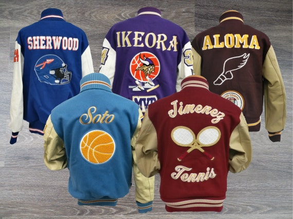 Large Chenille Sport Back Letterman Jacket Custom Patch made in USA 