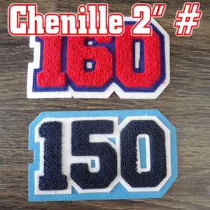 Chenille 2" Numbers for Custom Letterman Jacket- Made in USA