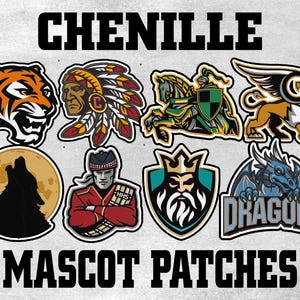 Chenille Mascot Back & Sleeve Custom Letterman Jacket Patch - Made in USA