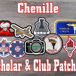 Chenille Academic Custom Letterman Jacket Patch Made in USA 