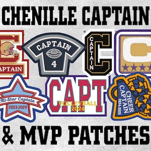 Chenille Captain & MVP Custom Letterman Jacket Patch - Made in USA