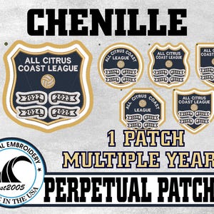 Chenille Perpetual Custom Letterman Jacket Patch - Made in USA