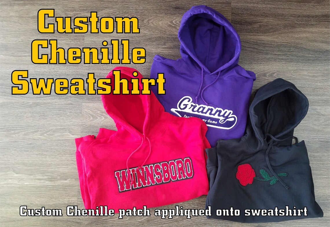custom chenille patch sweatshirt