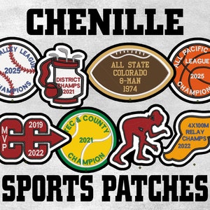 Chenille Sports Custom Letterman Jacket Patch - Made in USA