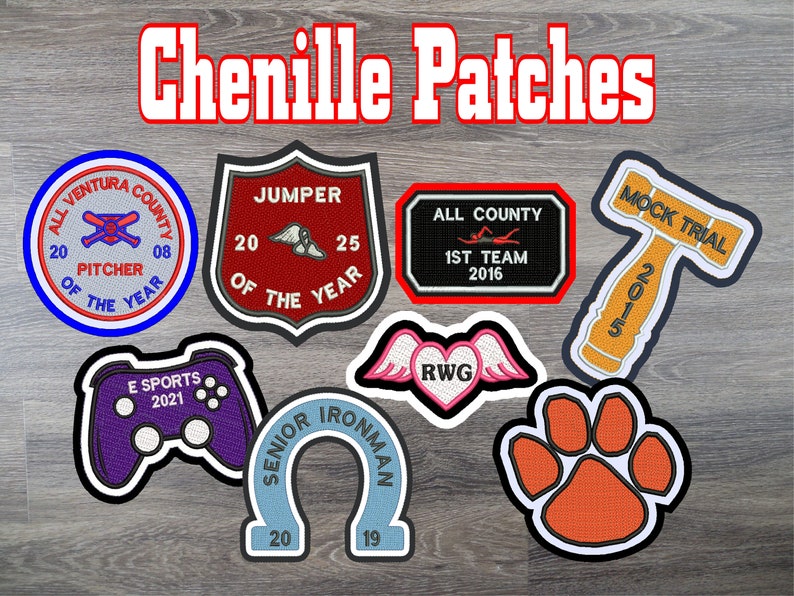 Chenille Letterman Jacket Custom Patch made in USA Etsy