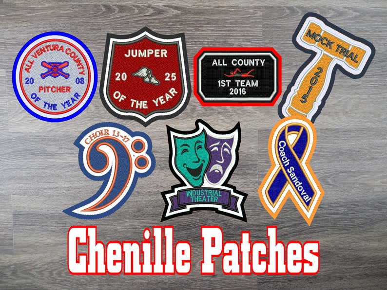 Chenille Letterman Jacket Custom Patch made in USA Etsy