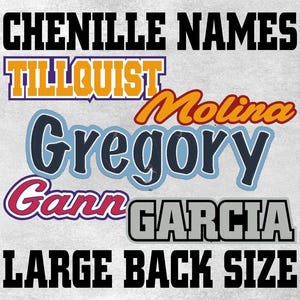 Chenille Name Large Back Custom Letterman Jacket Patch - Made in USA