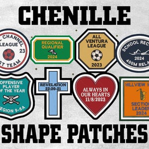 Chenille Shapes Custom Letterman Jacket Patch - Made in USA