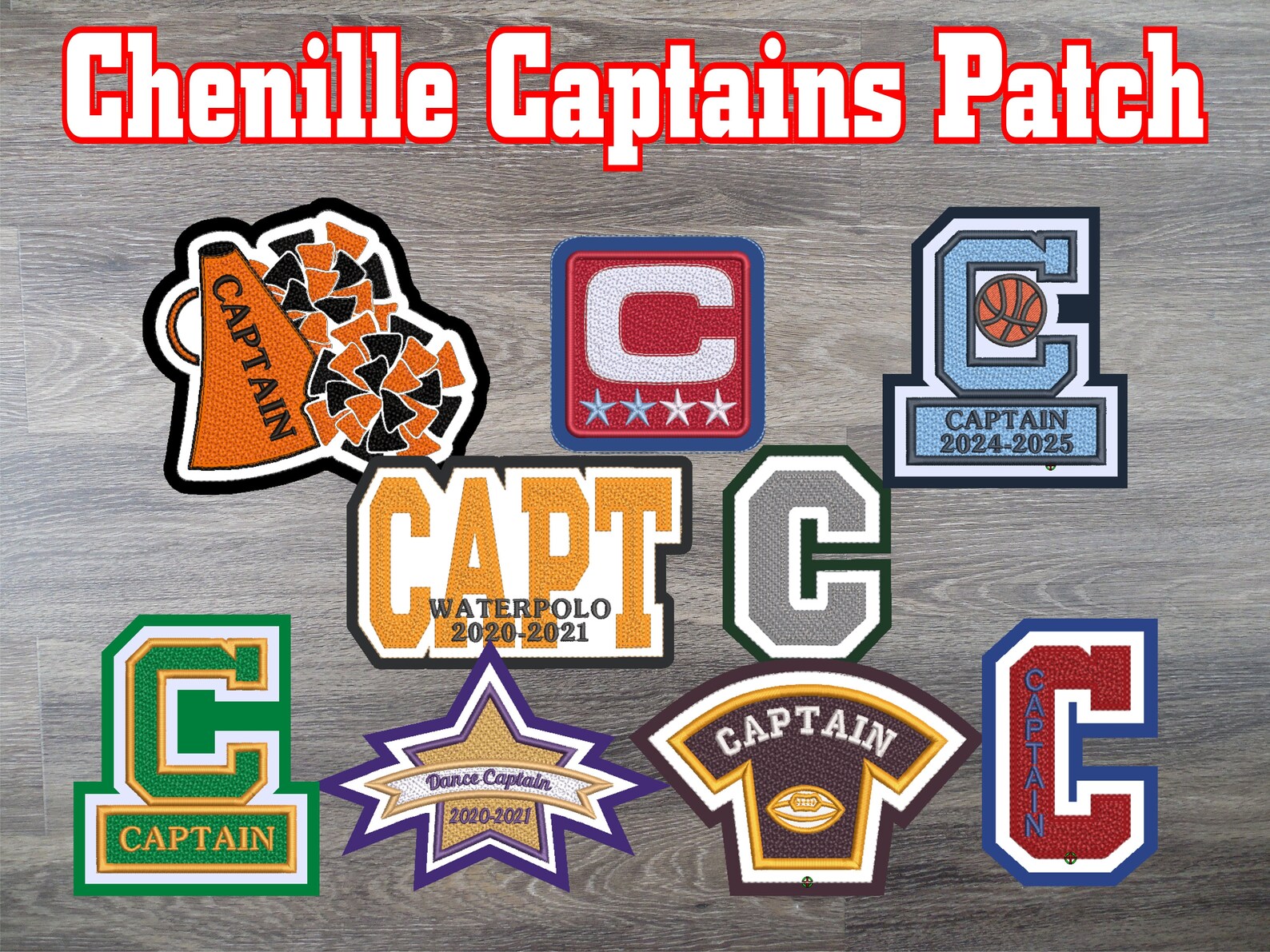 Captain Patch Chenille Letterman Jacket Patch made in USA Etsy
