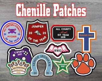 Chenille Letterman Jacket Custom Patch -Made In USA!