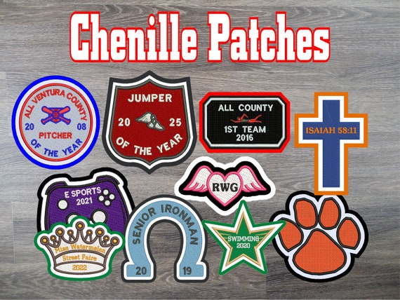 Chenille Sport Custom Letterman Jacket Patch made in USA 