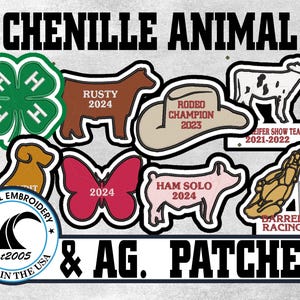 Chenille Animal & Agriculture Custom Letterman Jacket Patch - Made in USA