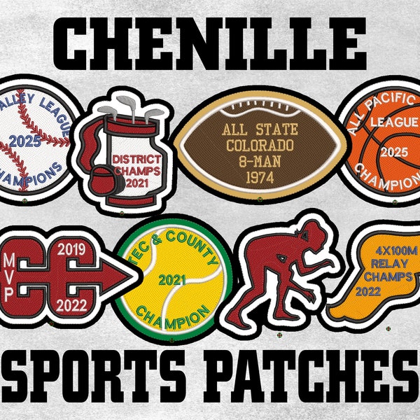 Chenille Sport Custom Letterman Jacket Patch -Made in USA