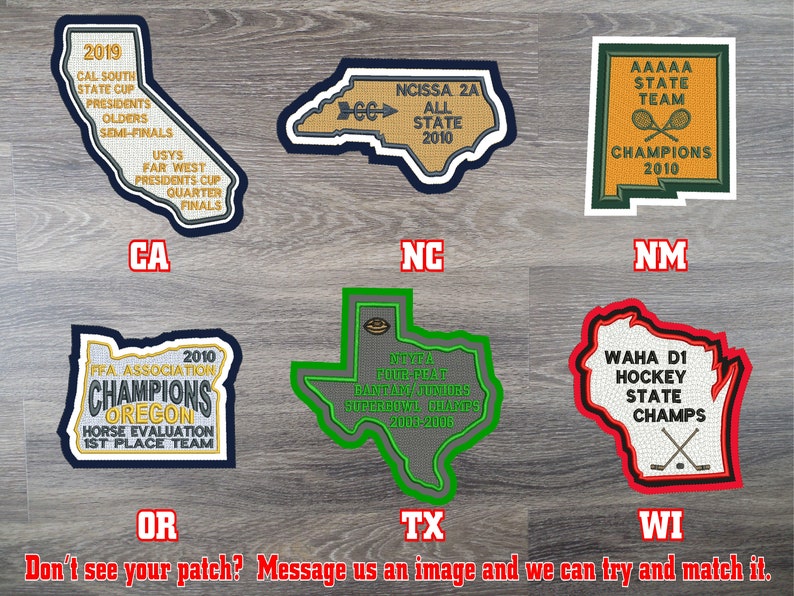 State Chenille Letterman Jacket Custom Patch made in USA Etsy