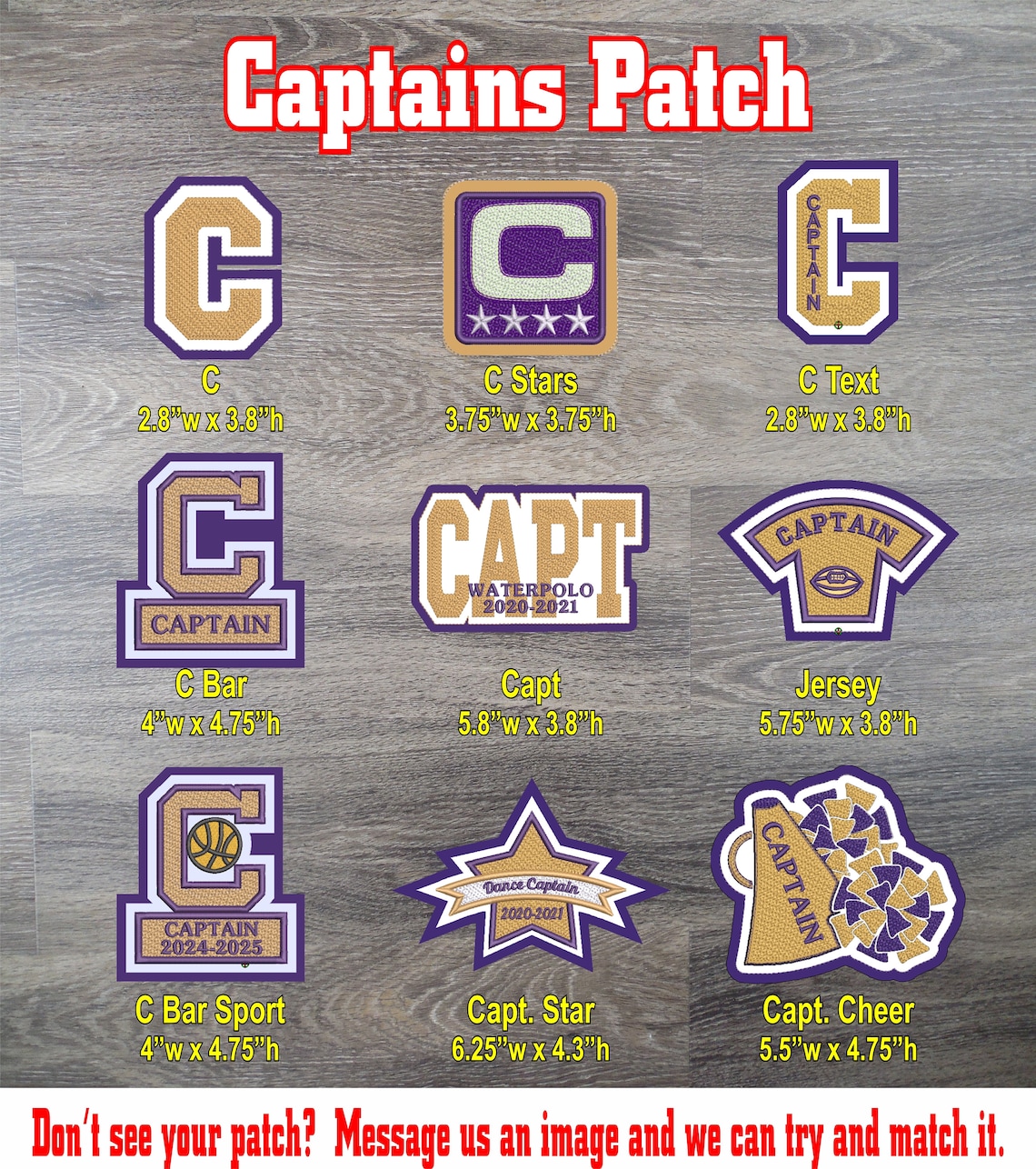 Captain Patch Chenille Letterman Jacket Patch made in USA Etsy
