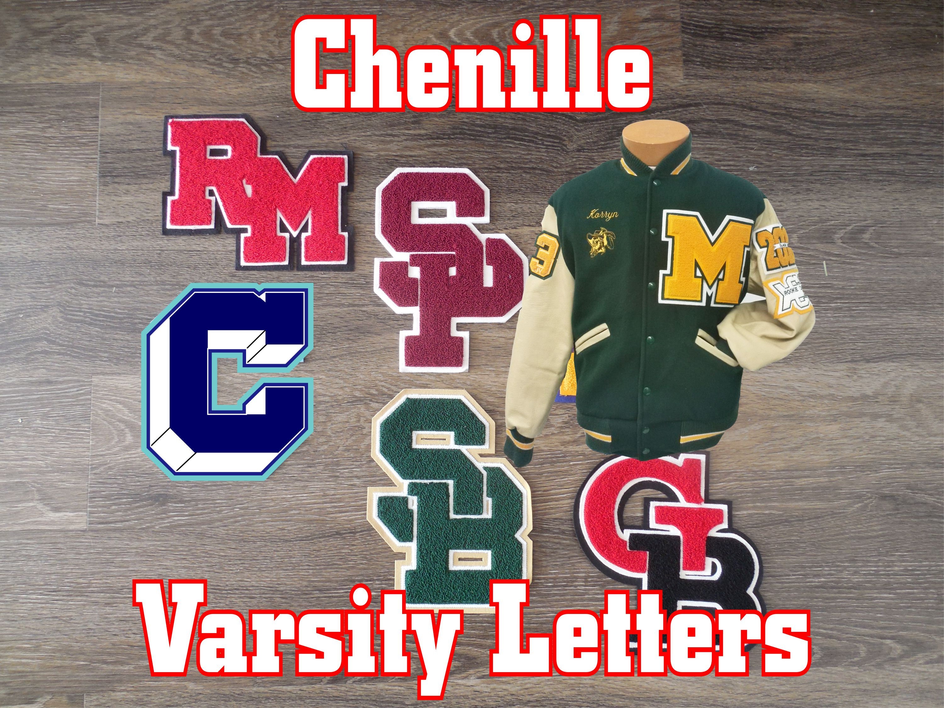 Chenille Scholar Athlete Custom Letterman Jacket Patch Made in USA 