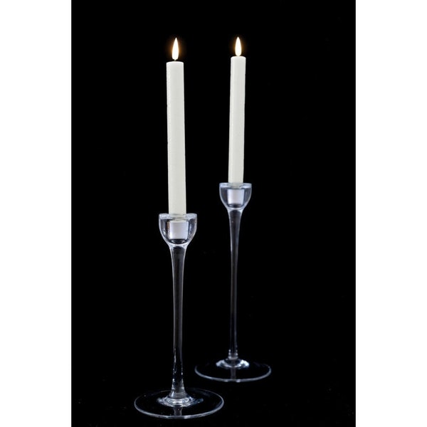 2 white LED chandelier candles, taper candles, wedding candles, party candles, LED taper candles