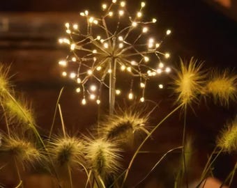 Miniaturowe lampy Dandelion Dual Powered | Oświetlenie ogrodowe dekoracyjne na zewnątrz, zasilane energią słoneczną lub baterią