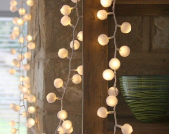 200 pom pom lights, mains powered lights, decorative lights, wedding lights, christmas lights