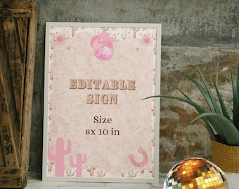 Rhinestone Rodeo Party Sign: Editable Western Decor (Digital Download)