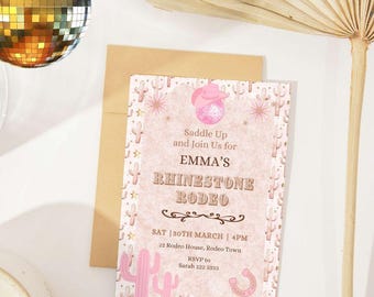 Rhinestone Rodeo Party Invitation: Customizable Western Decor (Instant Download)