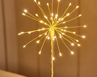 Gold Table Starburst Light: Battery Operated Christmas Decor