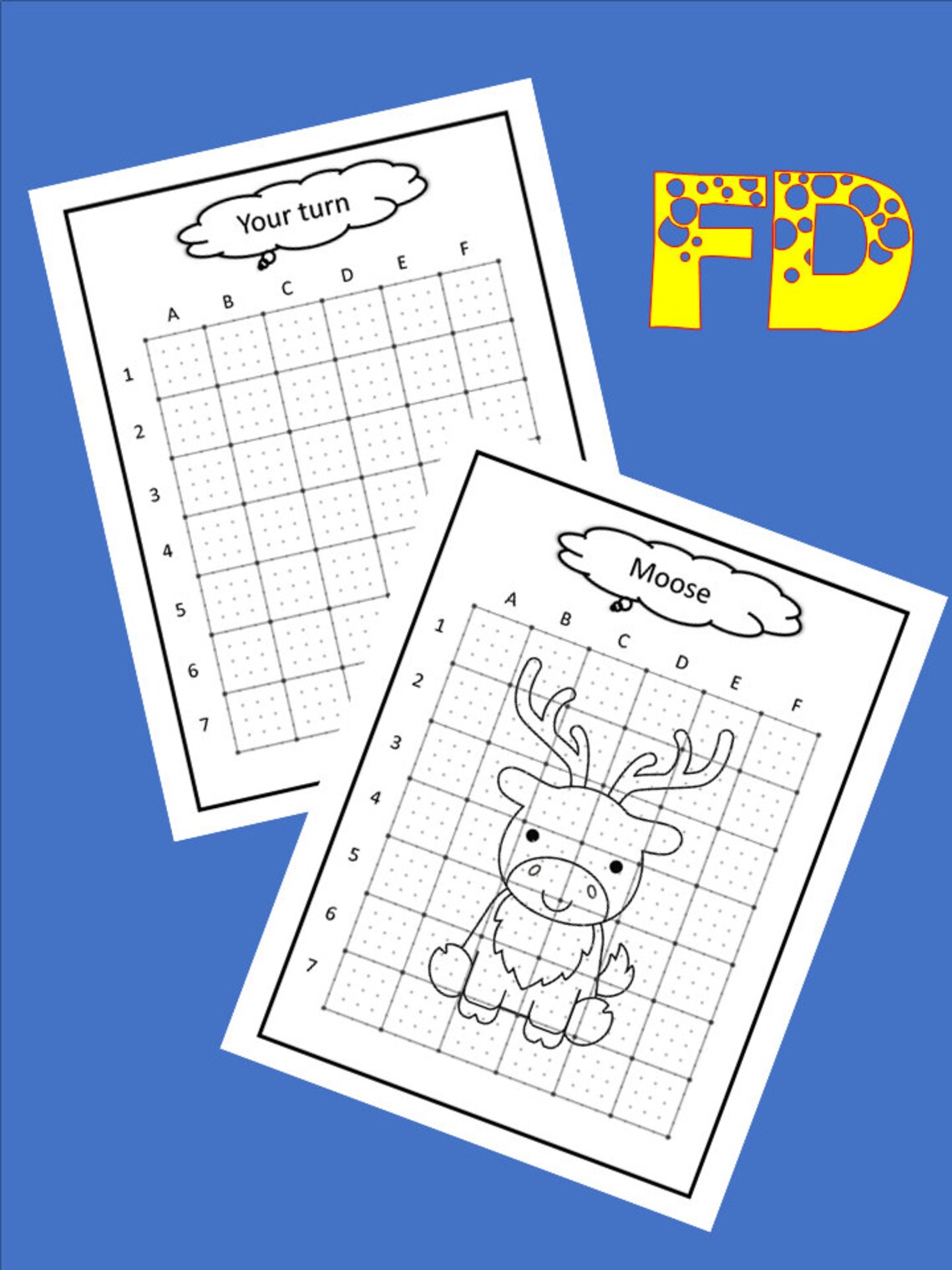 How To Draw Cute Animal Grid Method Technique Etsy