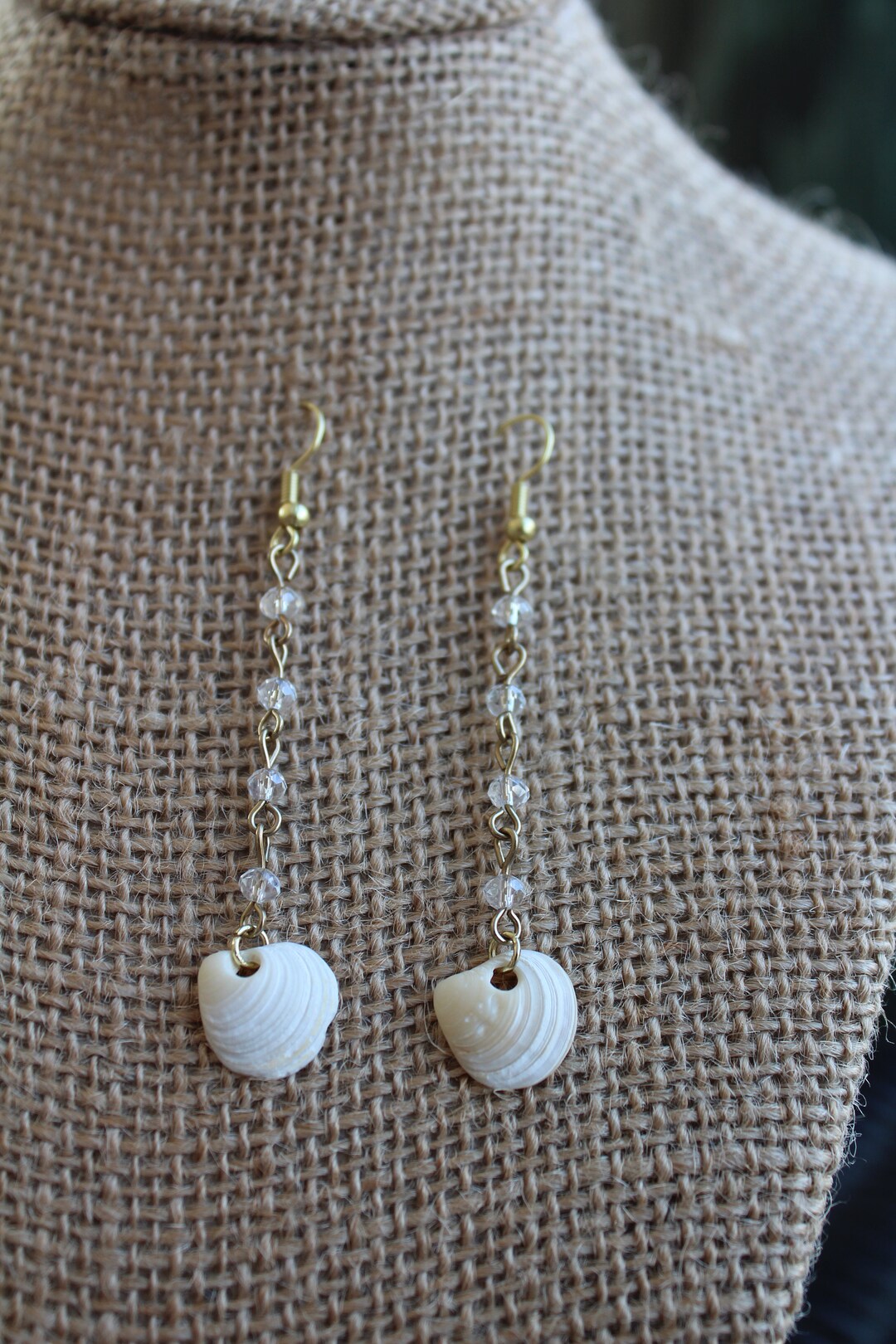 Real Shell Earing Dangle Beaded Shell Earring - Real Shells From NJ - Etsy