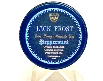 Jack Frost Boîte 10 ml - Menthe poivrée - Cire à moustache extra forte - FROSTY HOLD